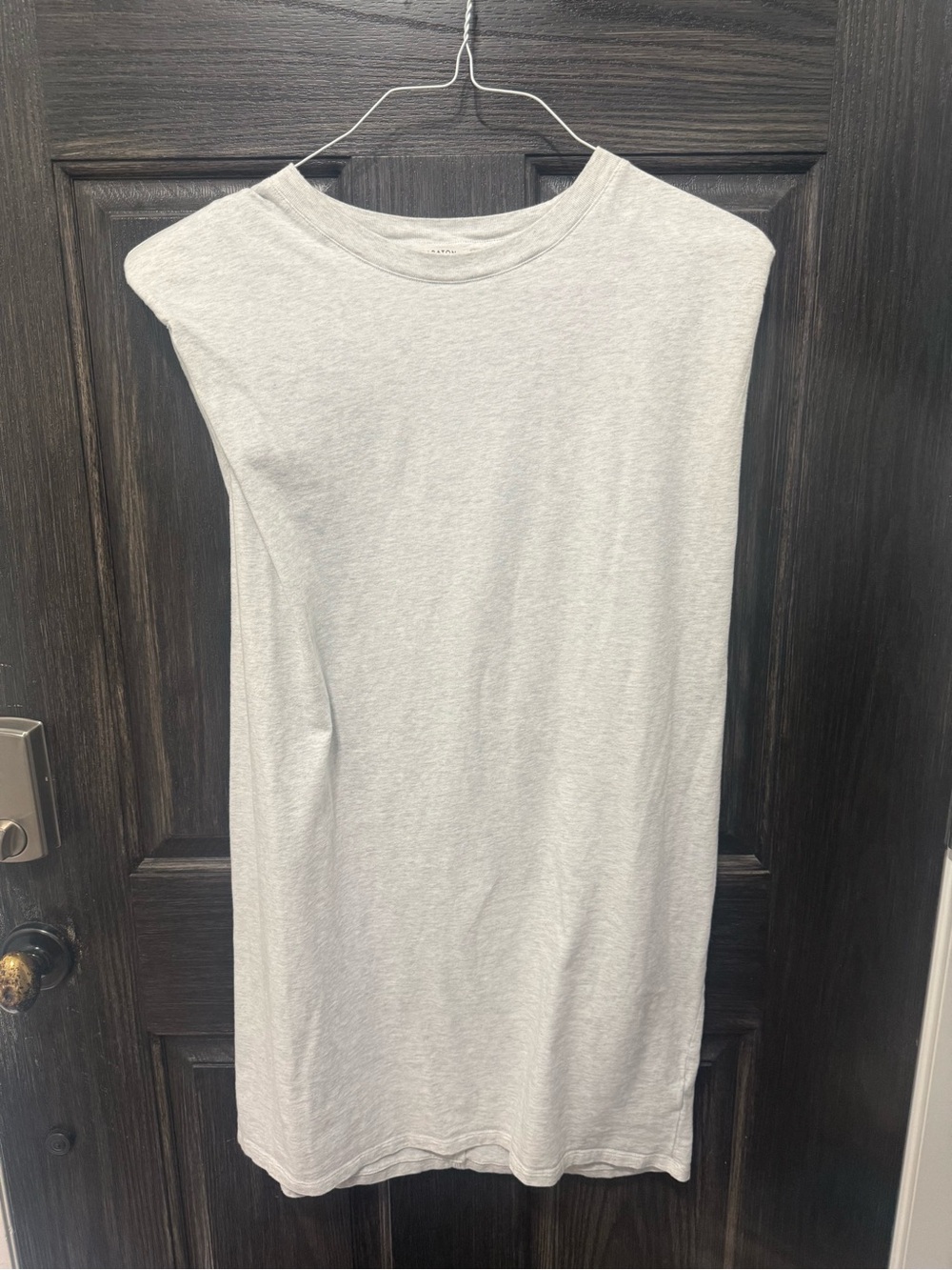 Aritzia Sleeveless Crewneck Mini Dress in Light Gray